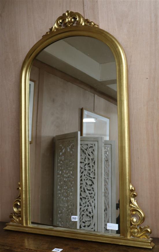 A gilt framed overmantel mirror W.81cm
